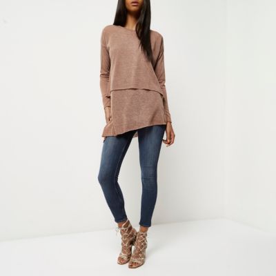 Light brown double layer tunic